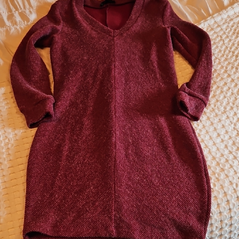 Dynamite Burgundy Long Sleeve Dress Size Small